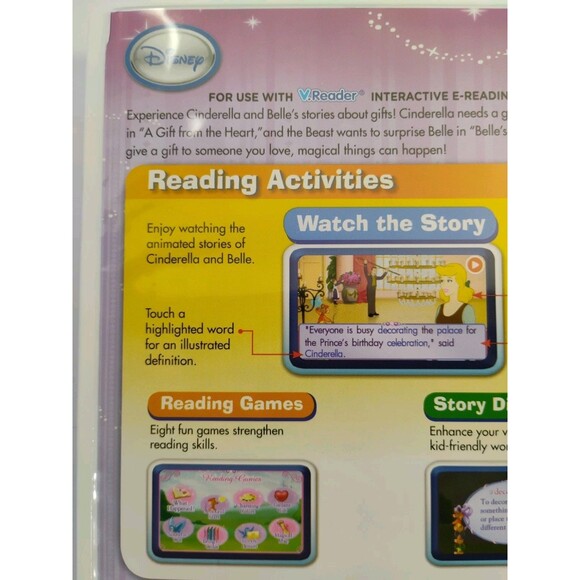 Vtech V.Reader Disney Princess A Gift from the Heart and Belle's Special Treat - Picture 8 of 16